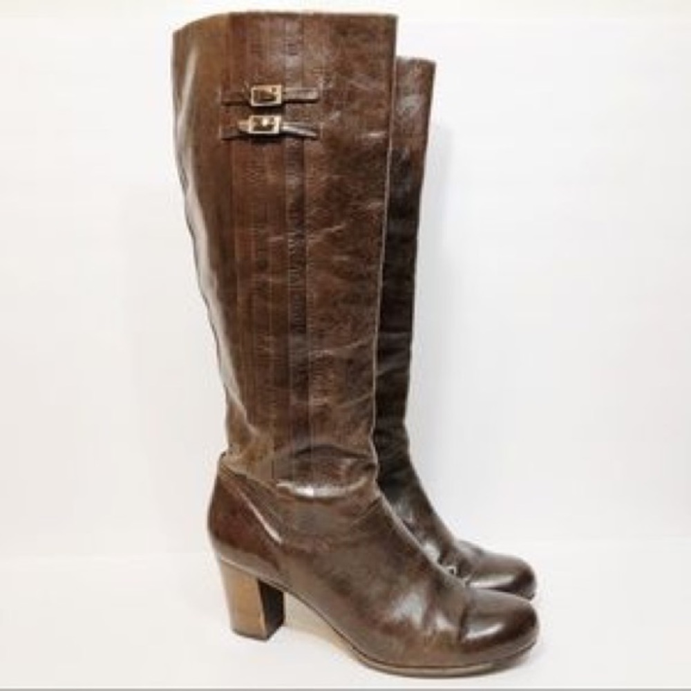 Frye Nora 16L Pleated Knee High Leather Boots - Picture 10 of 10